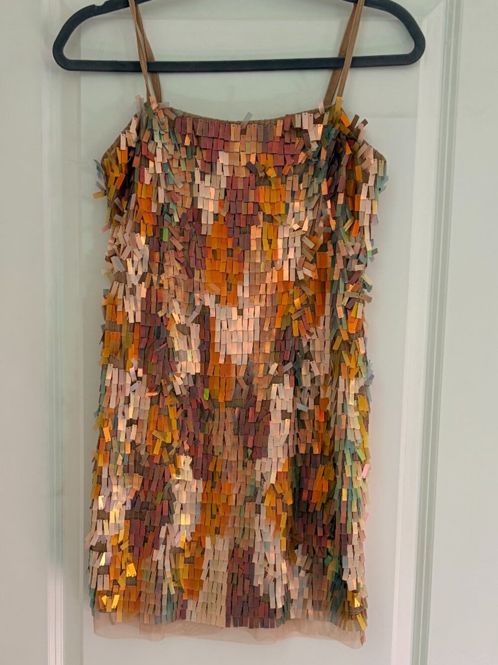 Gold fringe cocktail dress size 2